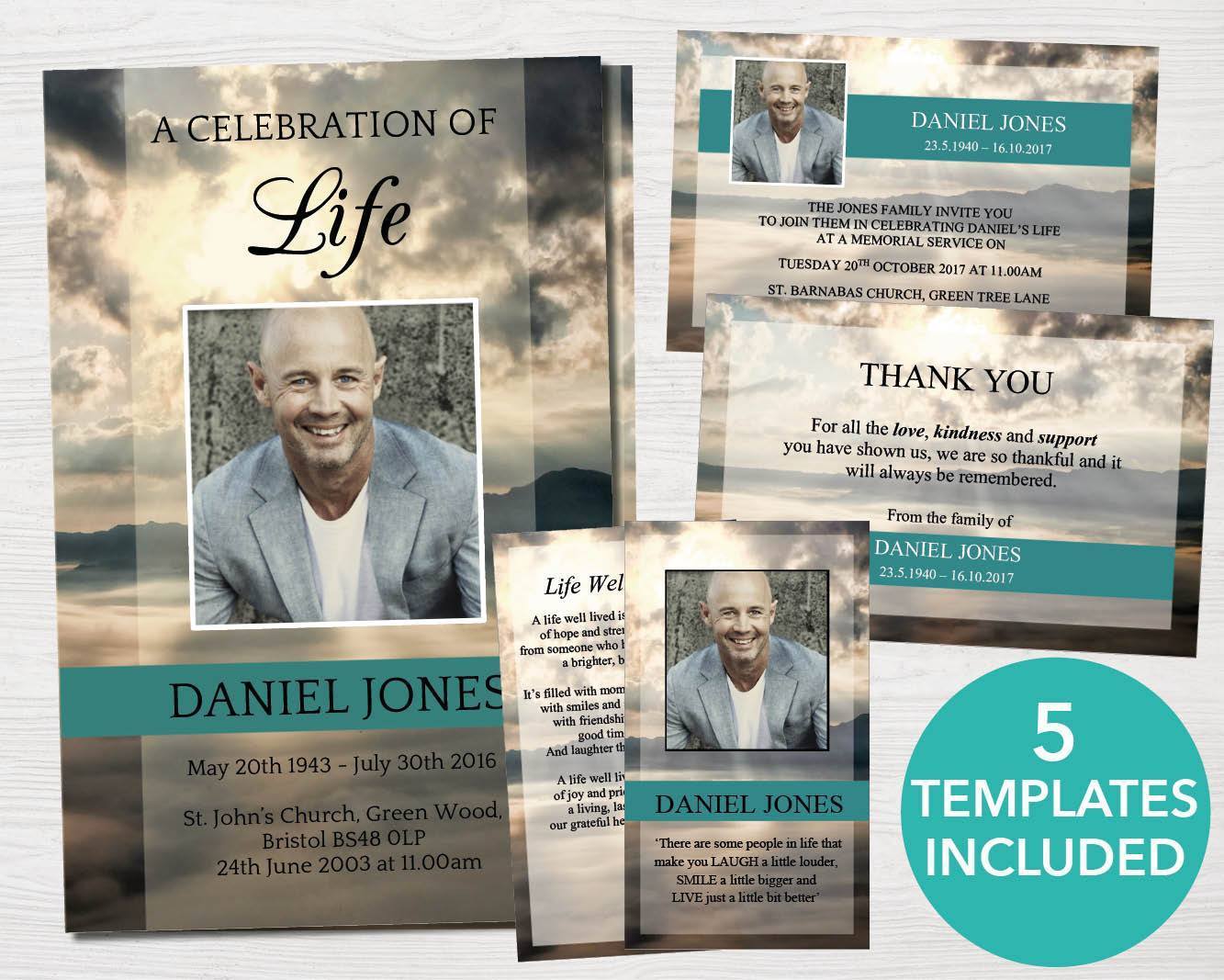 4 Page Mountain Top Program Template + 4 matching Templates