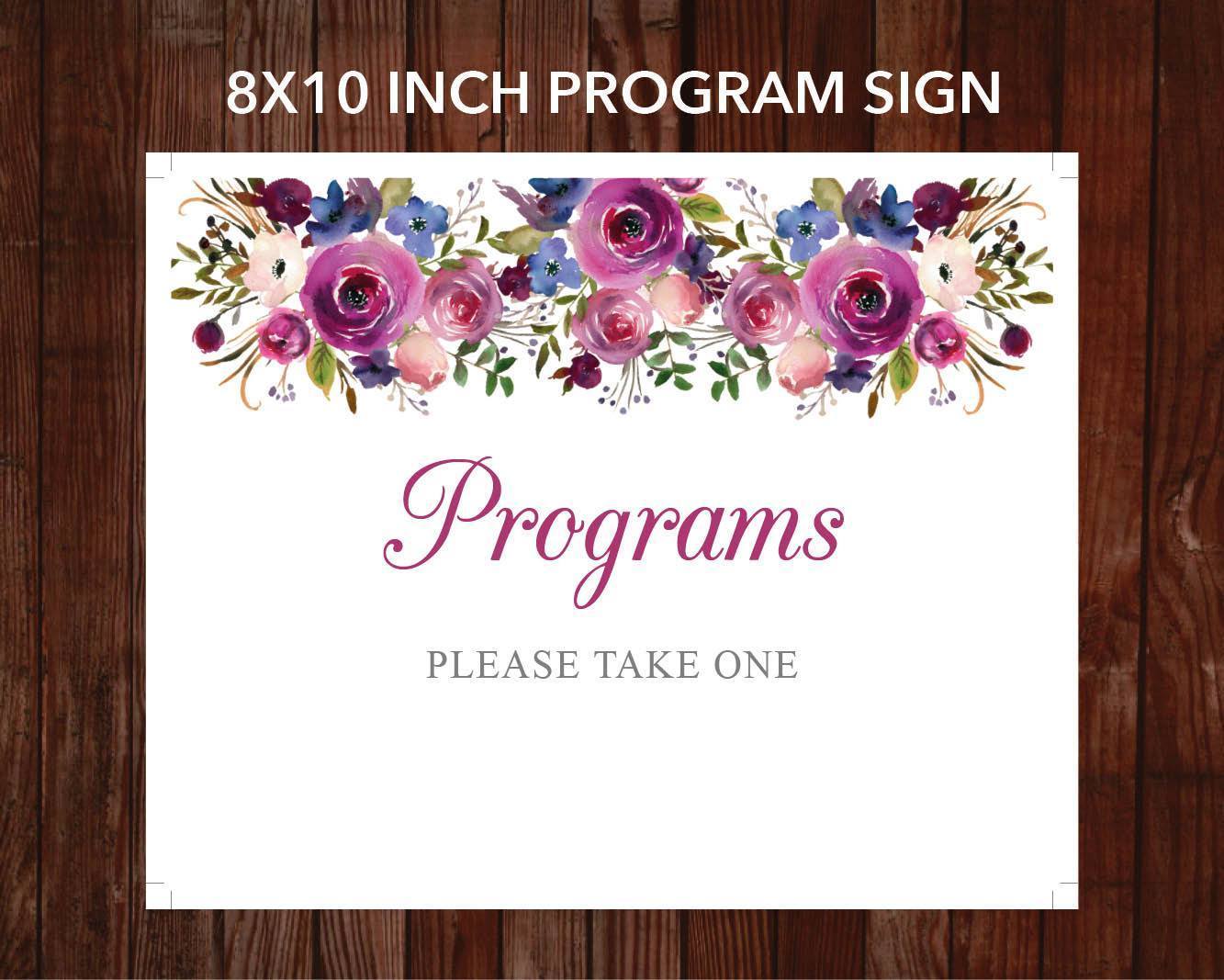 4 Page Purple Roses Funeral Program Template + 4 matching Templates ...