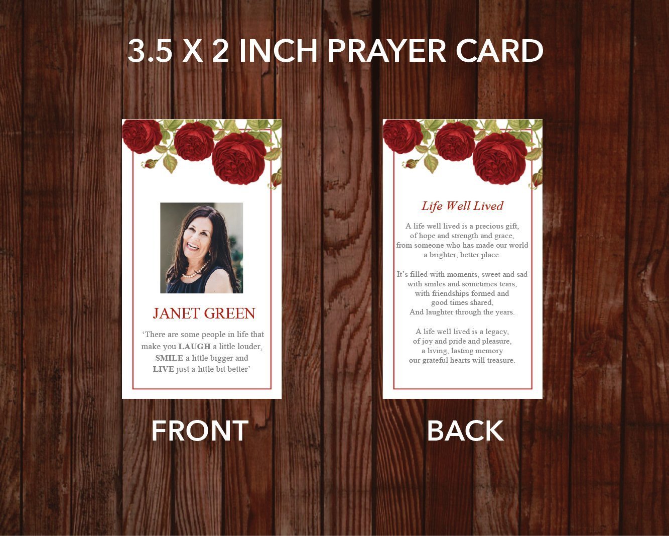 4 Page Red Rose Funeral Program Template + 4 matching Templates