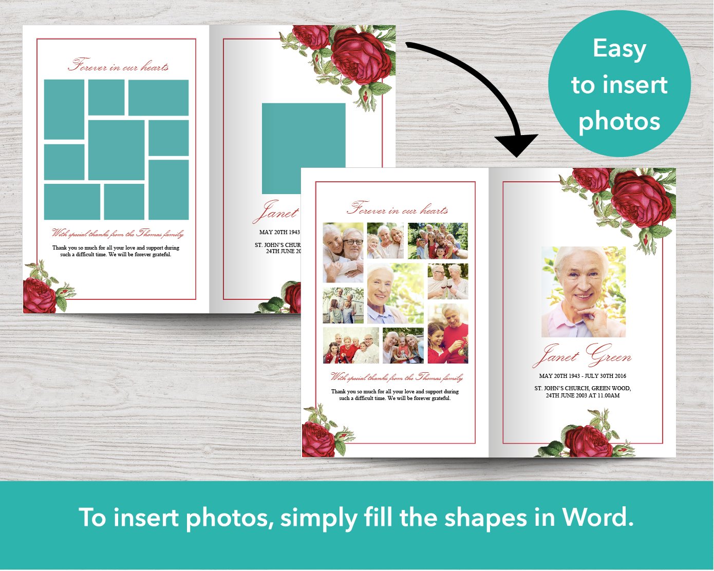 Rose Garden Funeral Program Template Funeral Templates