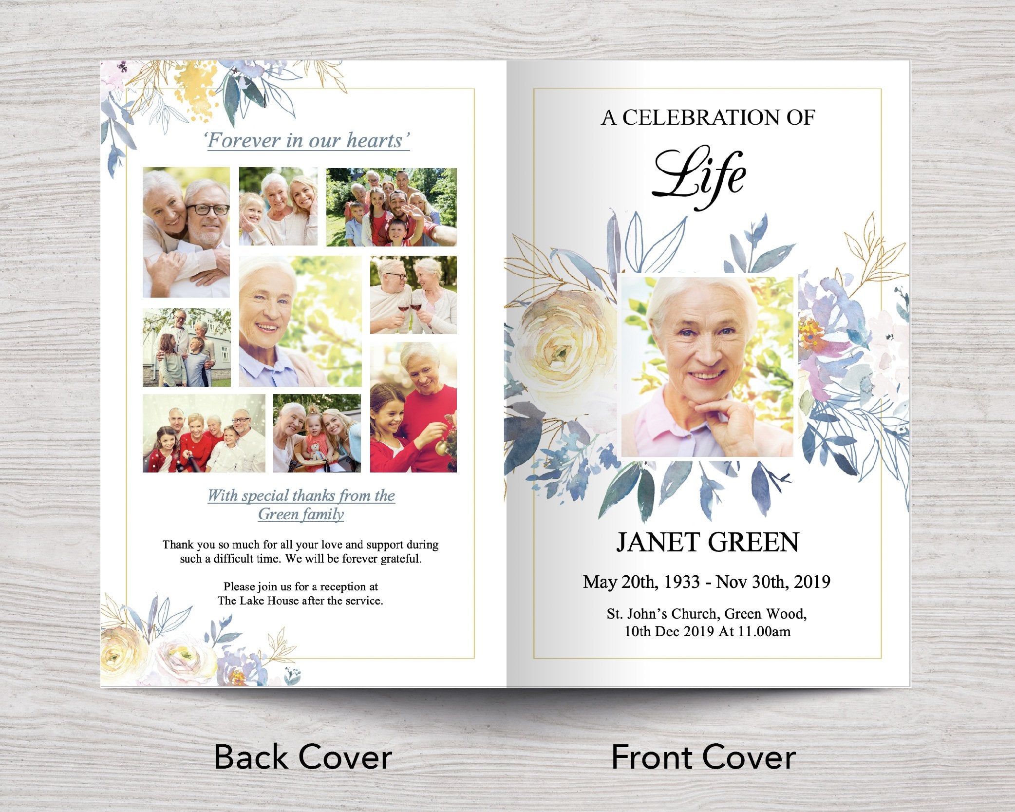 4 Page Spring Bloom Funeral Program Template – Funeral Templates