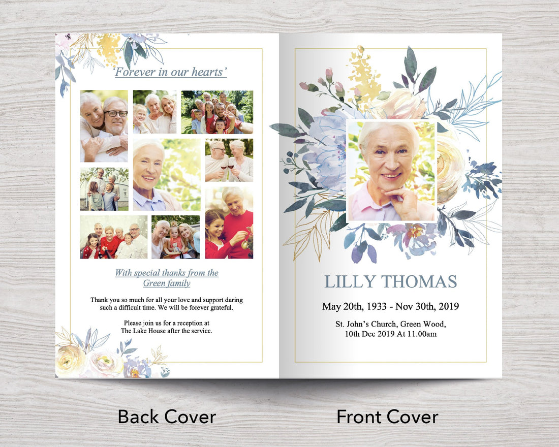 4 Page Spring Burst Funeral Program Template – Funeral Templates