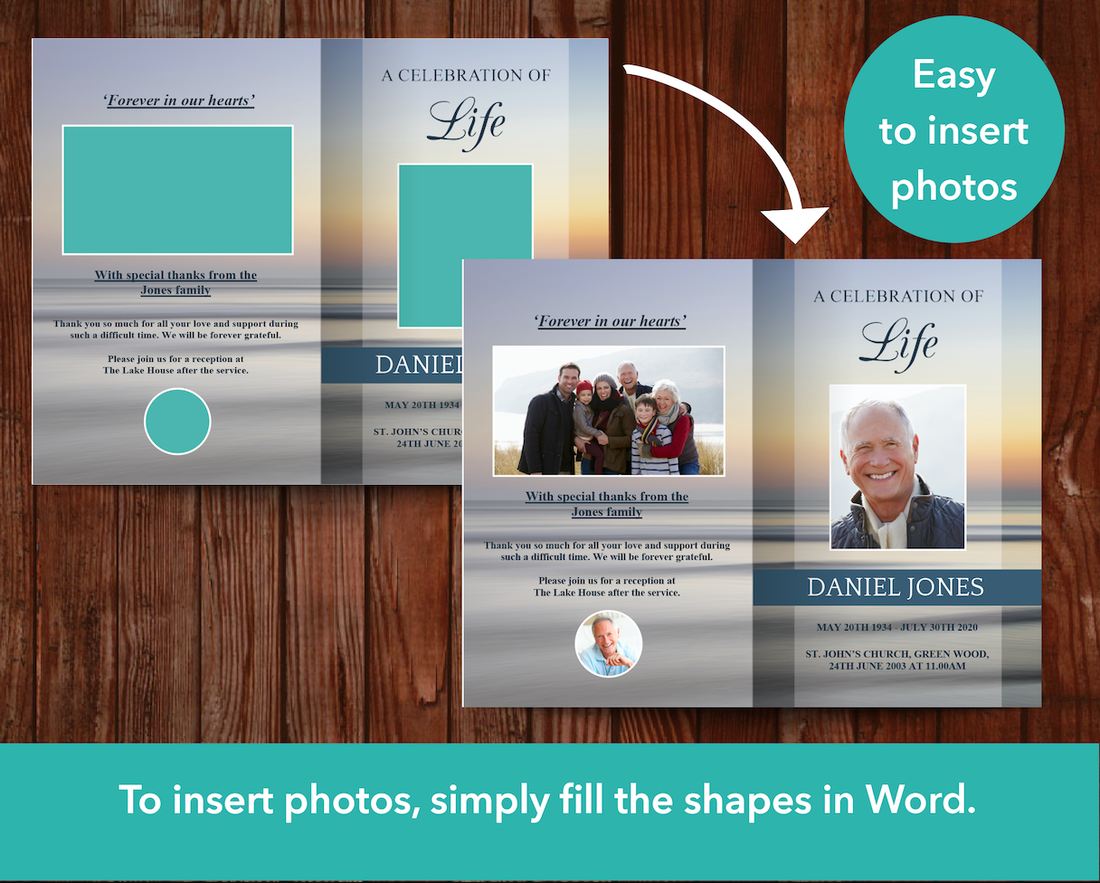 8 Page Beach Sunset Funeral Program Template – Funeral Templates