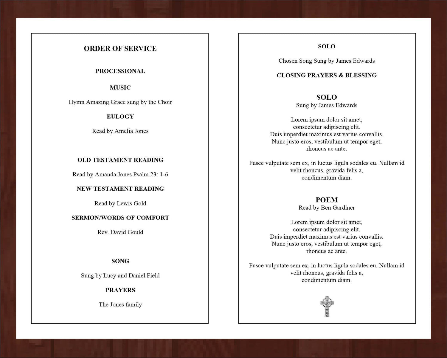 Catholic Church Funeral Program Template Catholic Funeral Service