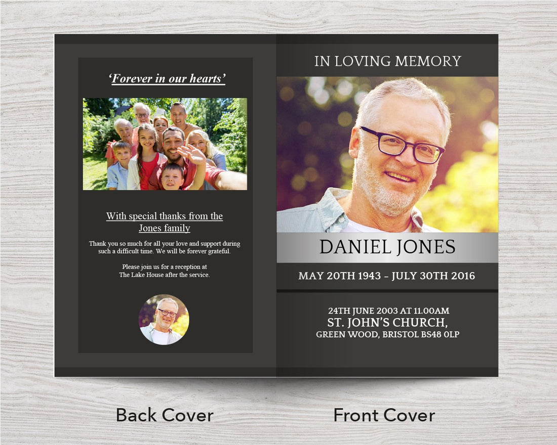 8 Page Classic Grey Funeral Program Template – Funeral Templates