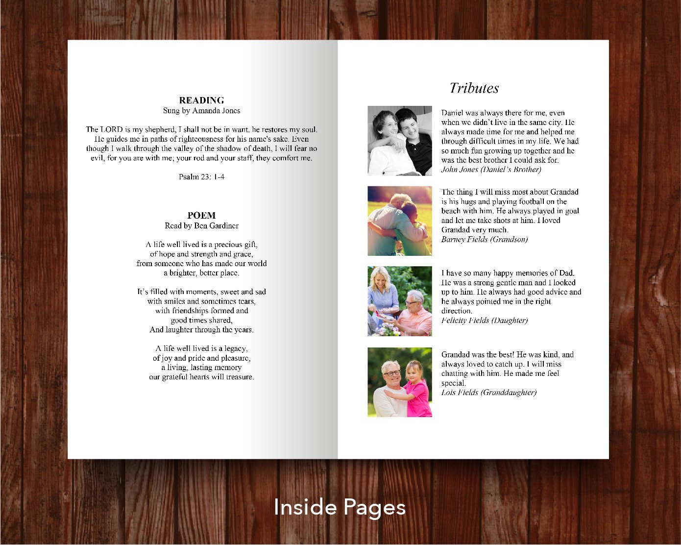 8 Page Flora Blue Funeral Program Template – Funeral Templates