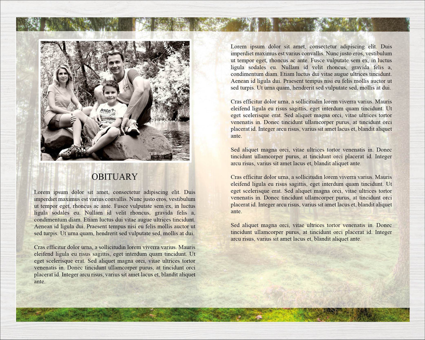 8 Page Forest Funeral Program Template