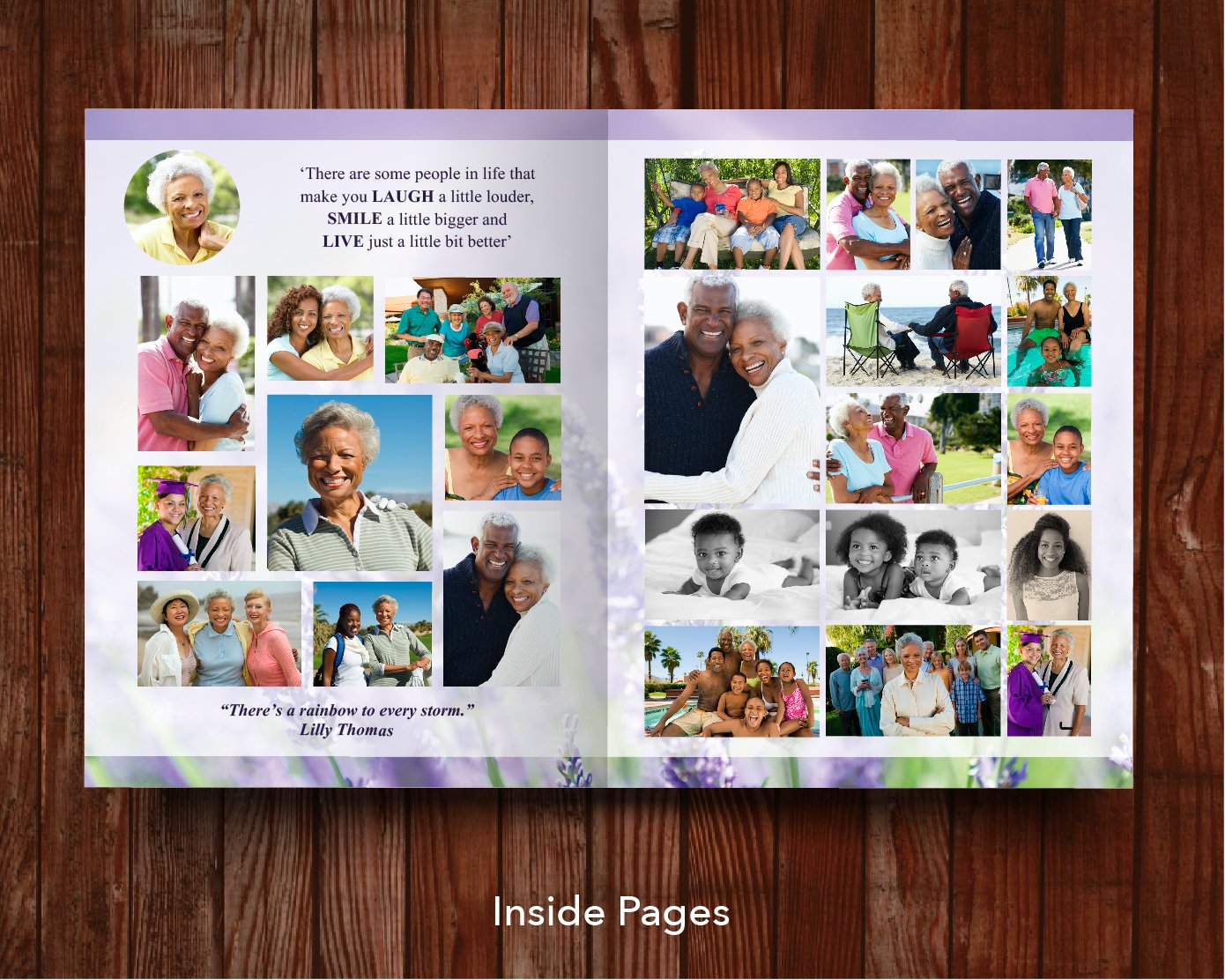 8 Page Lavender Funeral Program Template (11 x 17 inches)