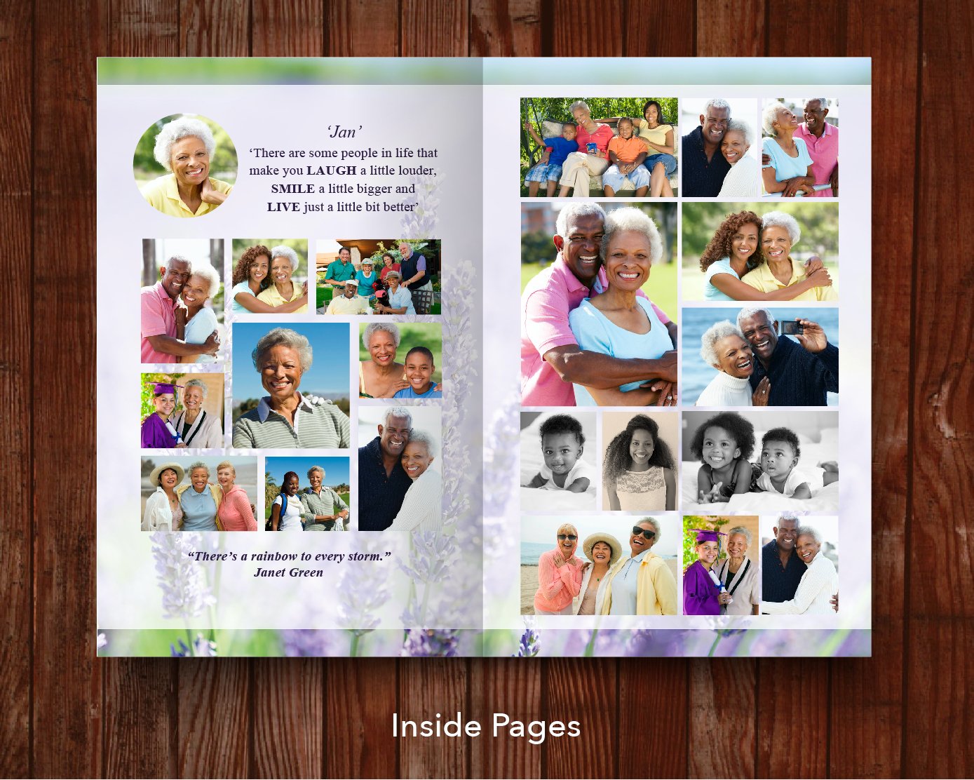 8 Page Lavender Funeral Program Template