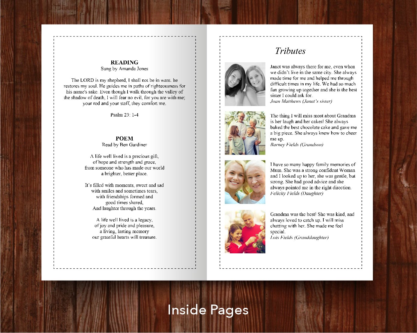 8 Page Loving Memory Funeral Program Template