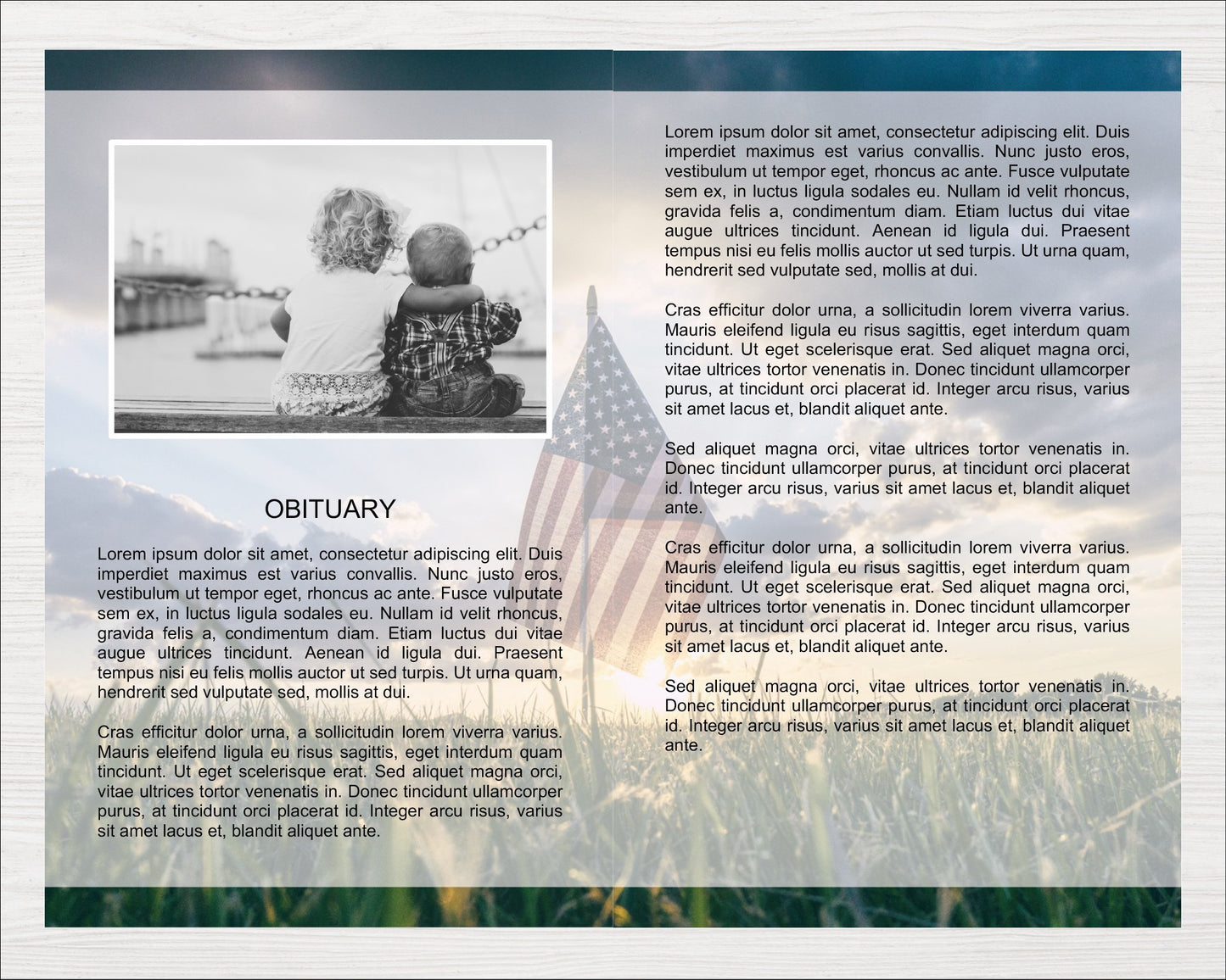 8 Page Military Funeral Program Template