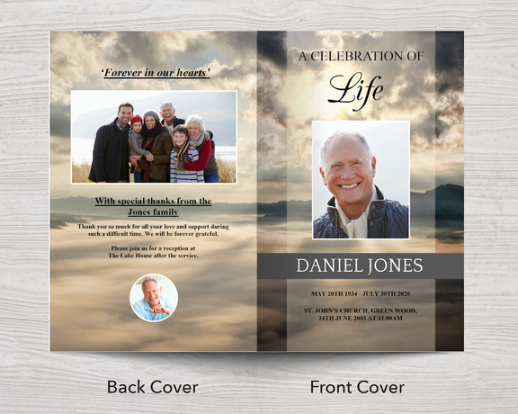 8 Page Mountain Funeral Program Template – Funeral Templates