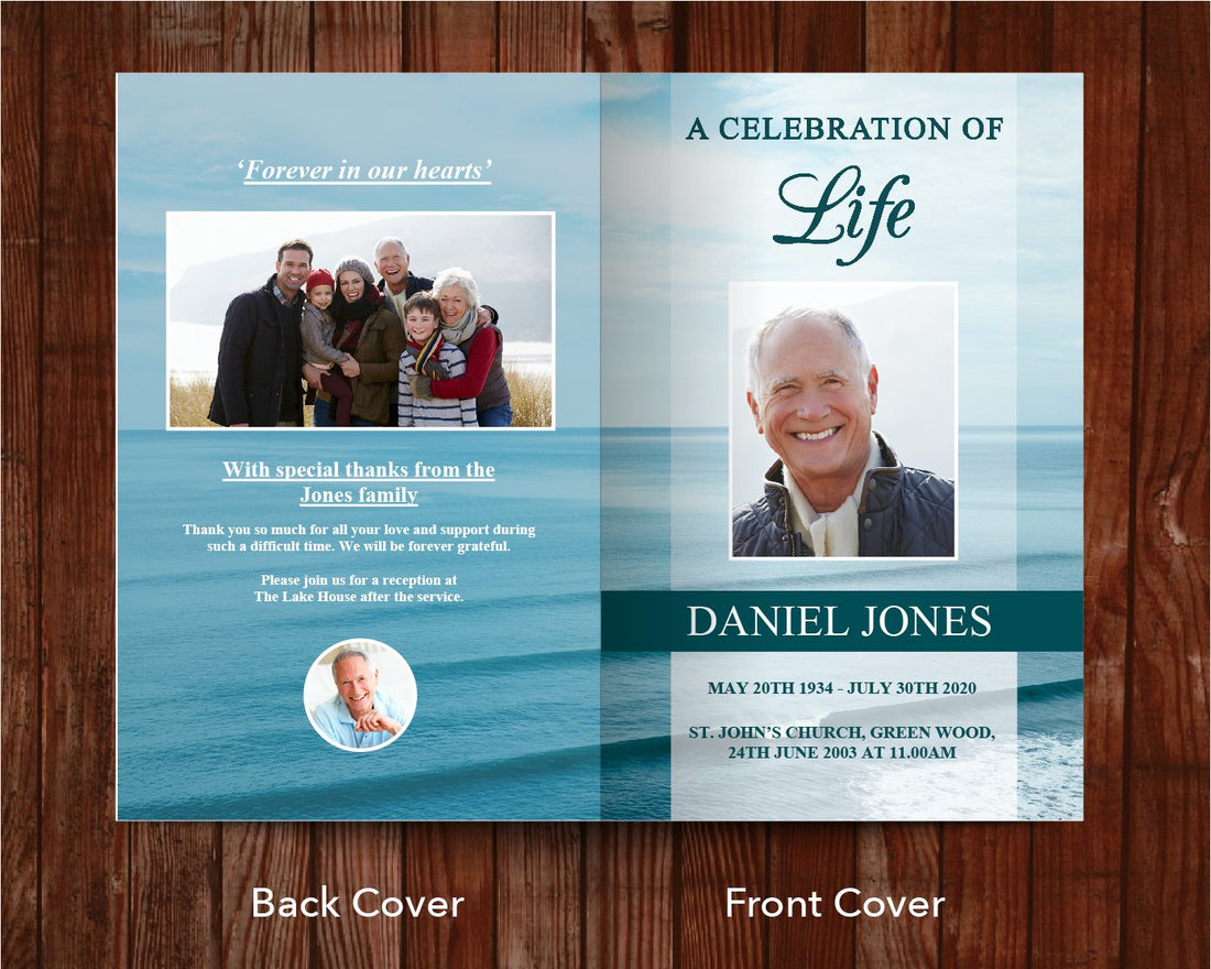 8 Page Ocean Funeral Program Template – Funeral Templates