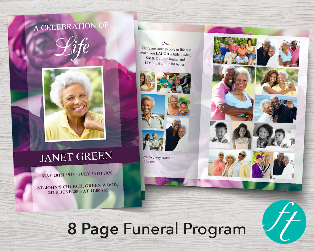 Funeral Program Templates | Easy To Download, Edit & Print – Funeral ...