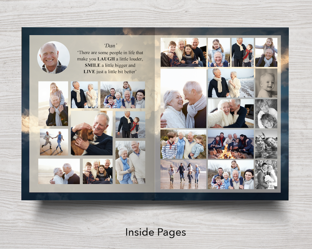 8 Page Sky Funeral Program Template (11 x 17 inches)