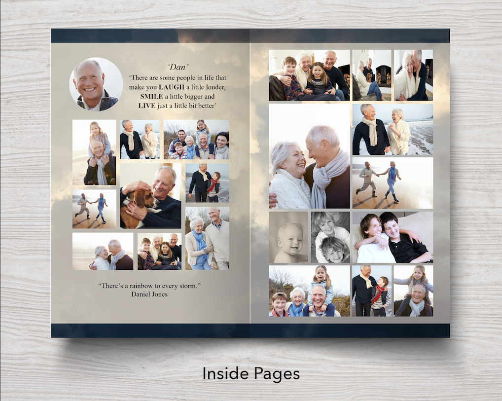 8 Page Sky Funeral Program Template
