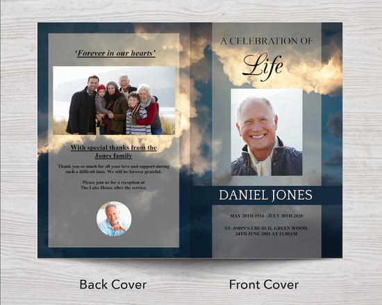 8 Page Sky Funeral Program Template – Funeral Templates