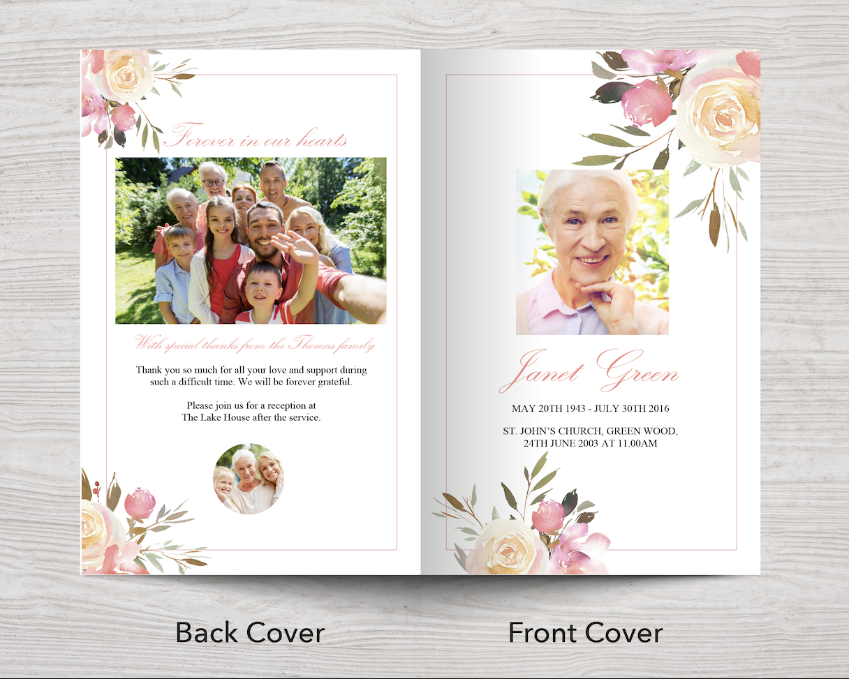 8 Page Spring Flowers Funeral Program Template – Funeral Templates