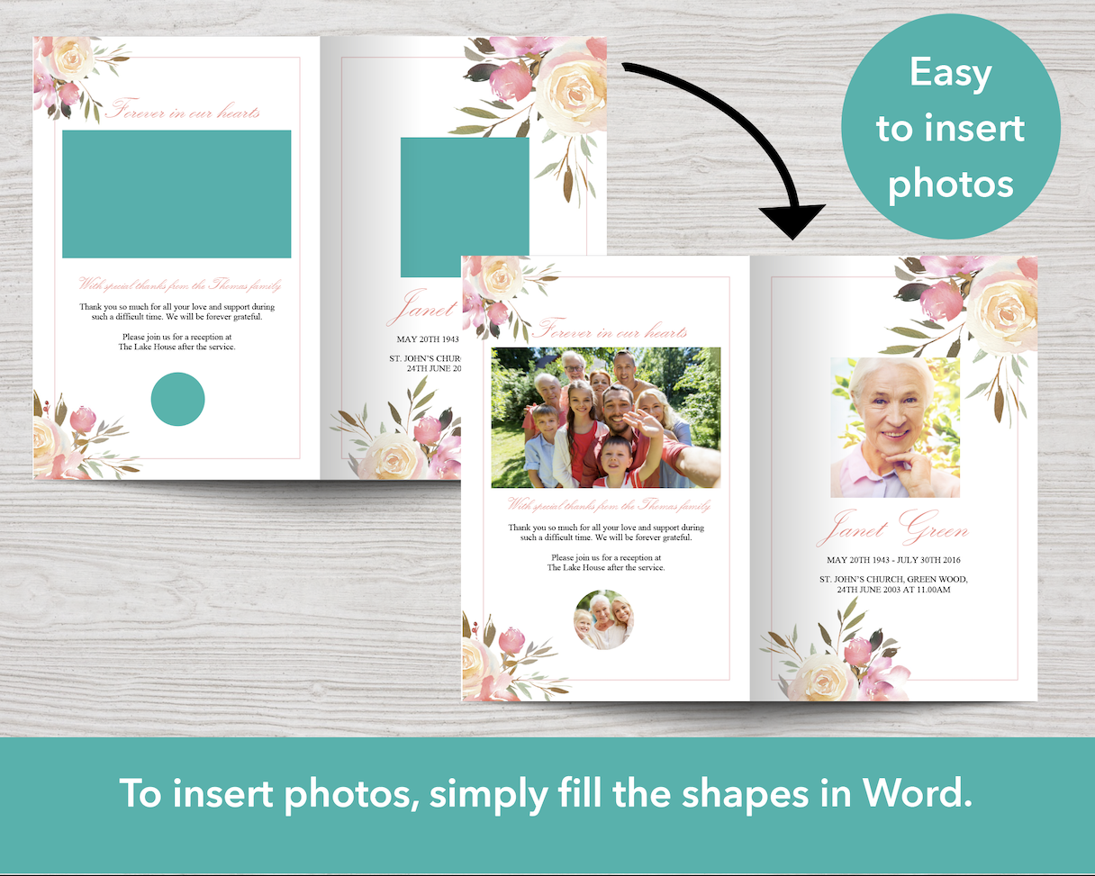 8 Page Spring Flowers Funeral Program Template – Funeral Templates