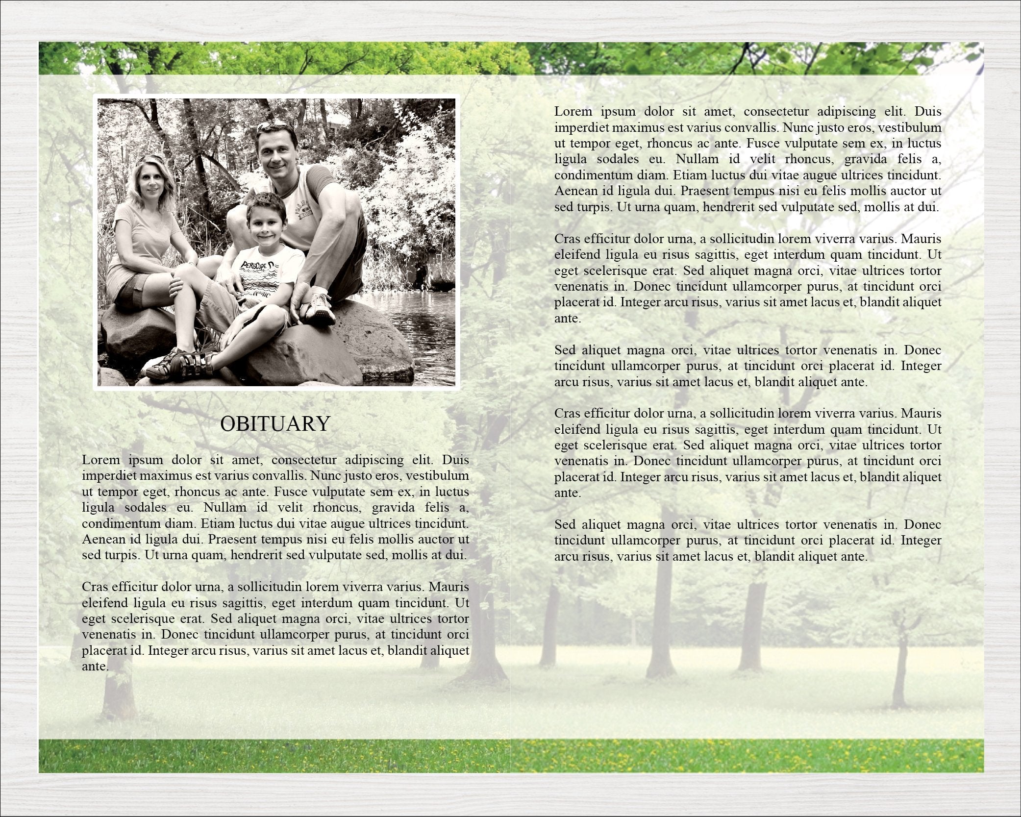 8 Page Trees Funeral Program Template – Funeral Templates