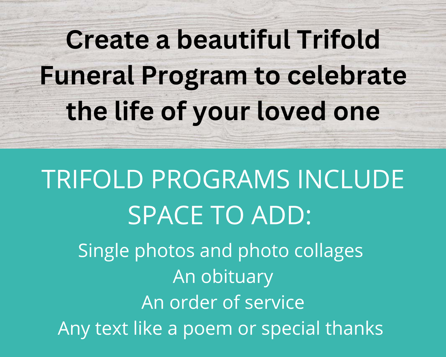 Trifold Beach Funeral Program Template