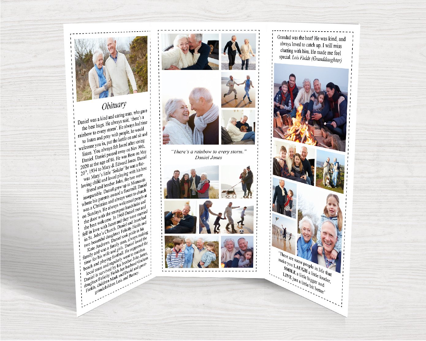 Trifold Classic Funeral Program Template
