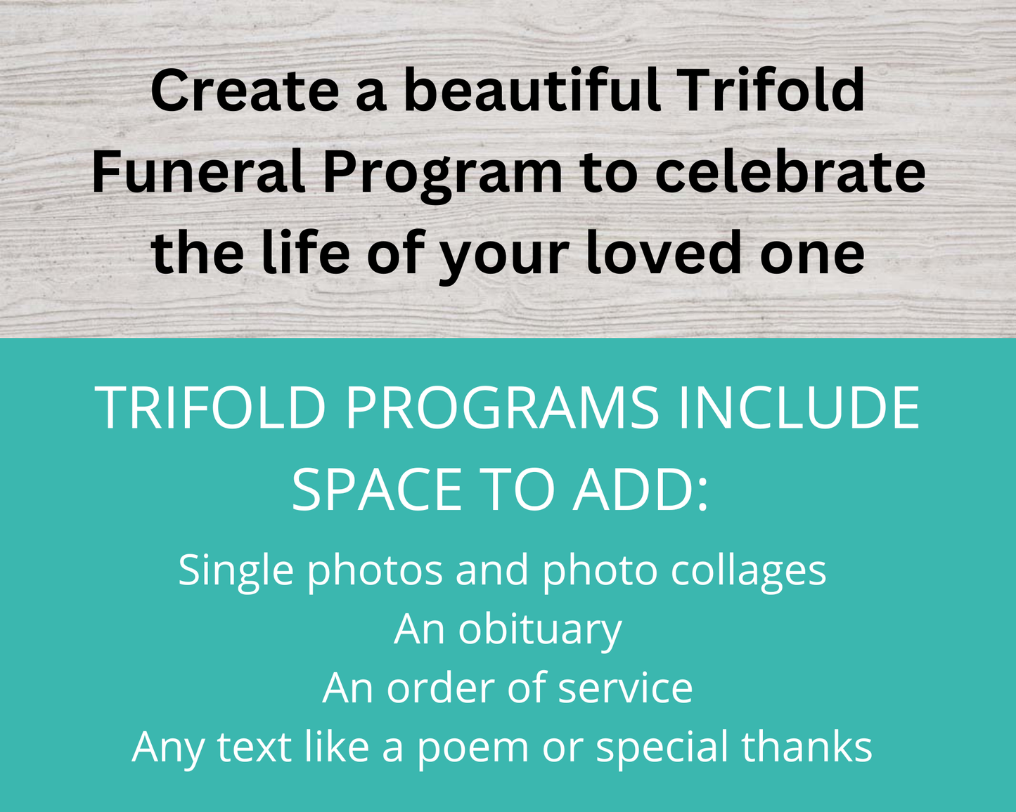Trifold Floral Display Funeral Program Template