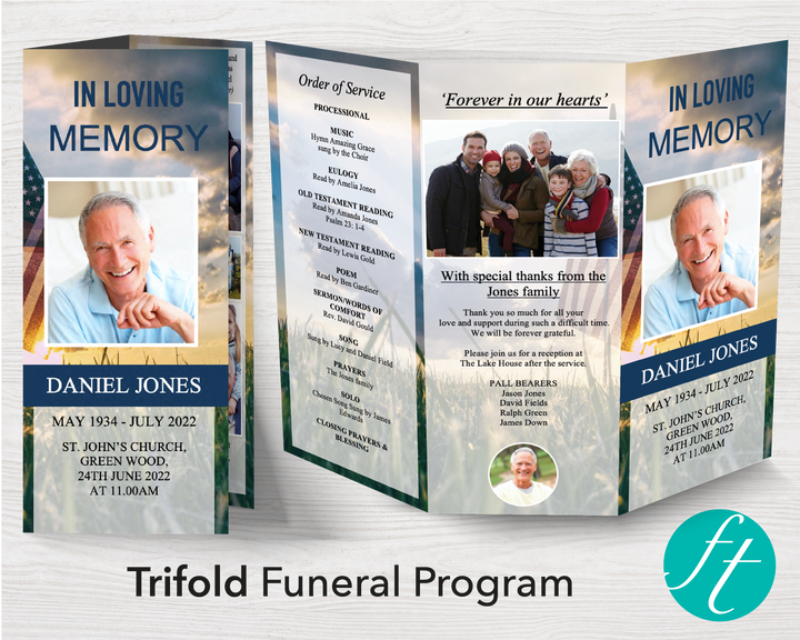 Trifold funeral program templates tagged military funeral templates