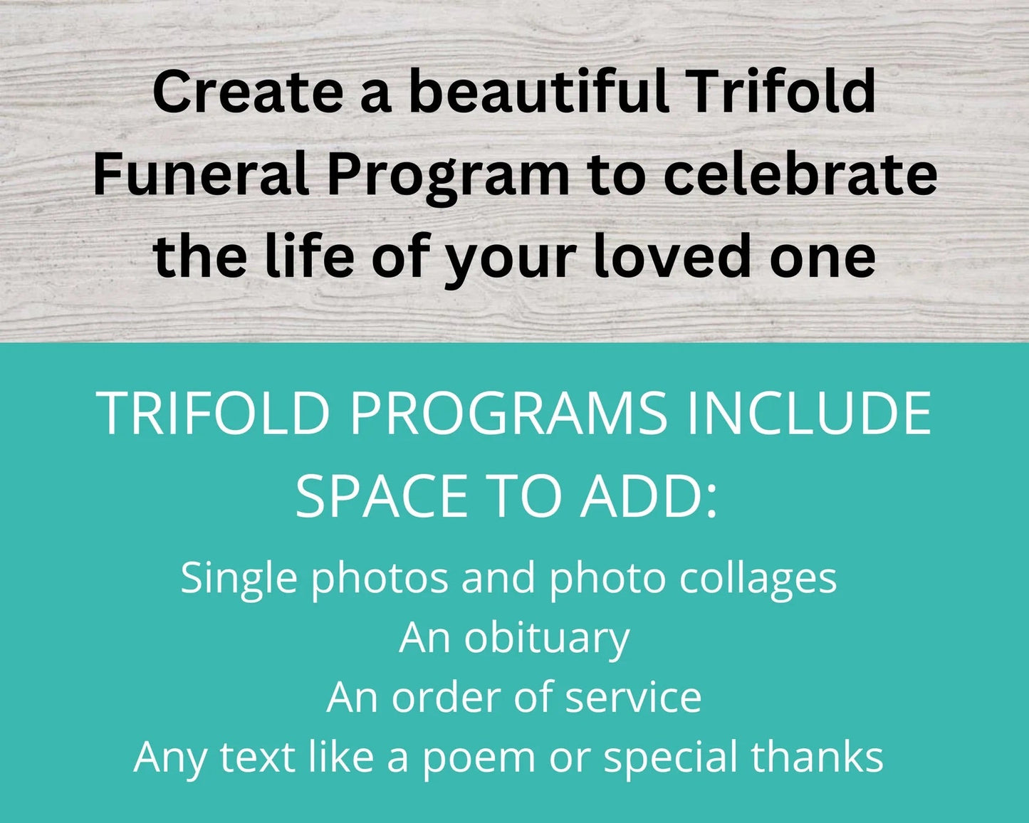 Trifold Purple Peonies Funeral Program Template