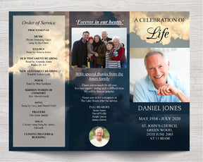 Trifold Sky Funeral Program Template – Funeral Templates