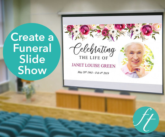 Pink Bloom Funeral Slide Show Template