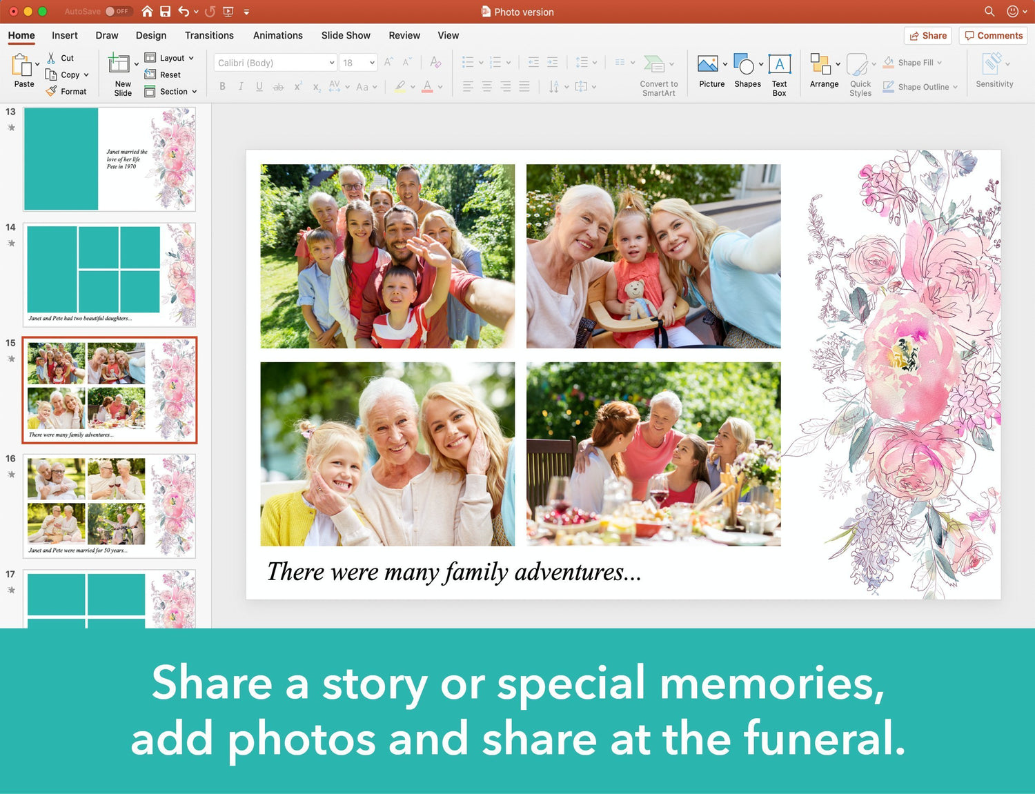 Pink Blush Funeral Slide Show Template