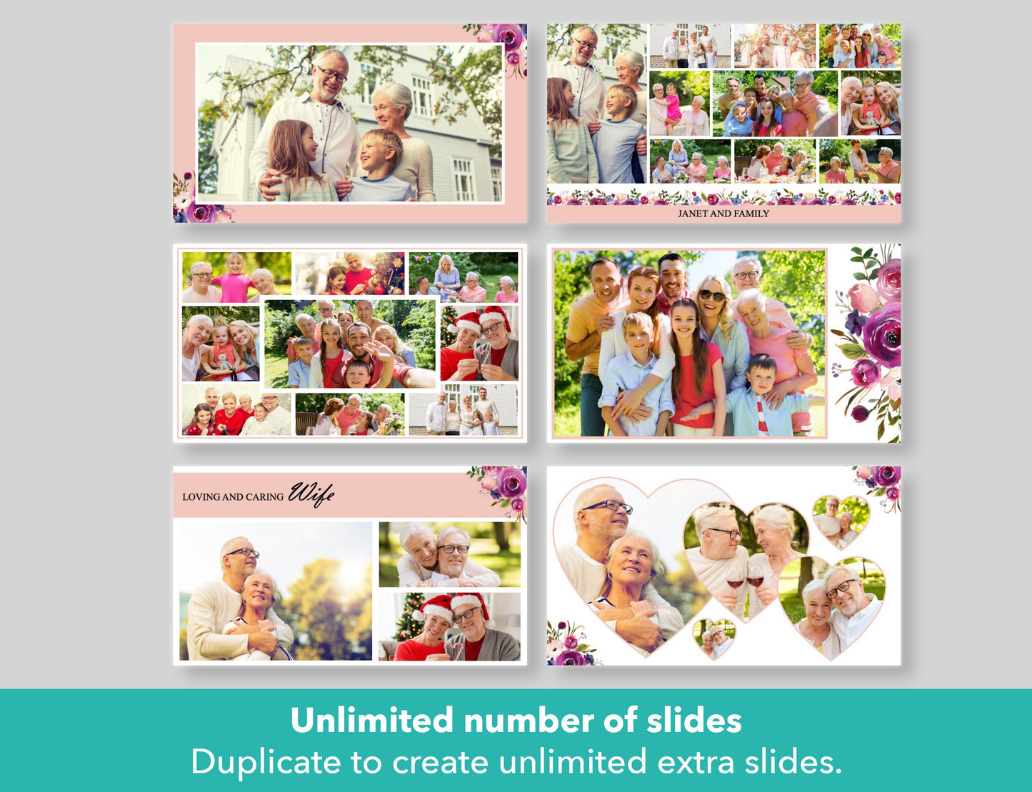 Premium Funeral Slideshow Template with Purple Roses