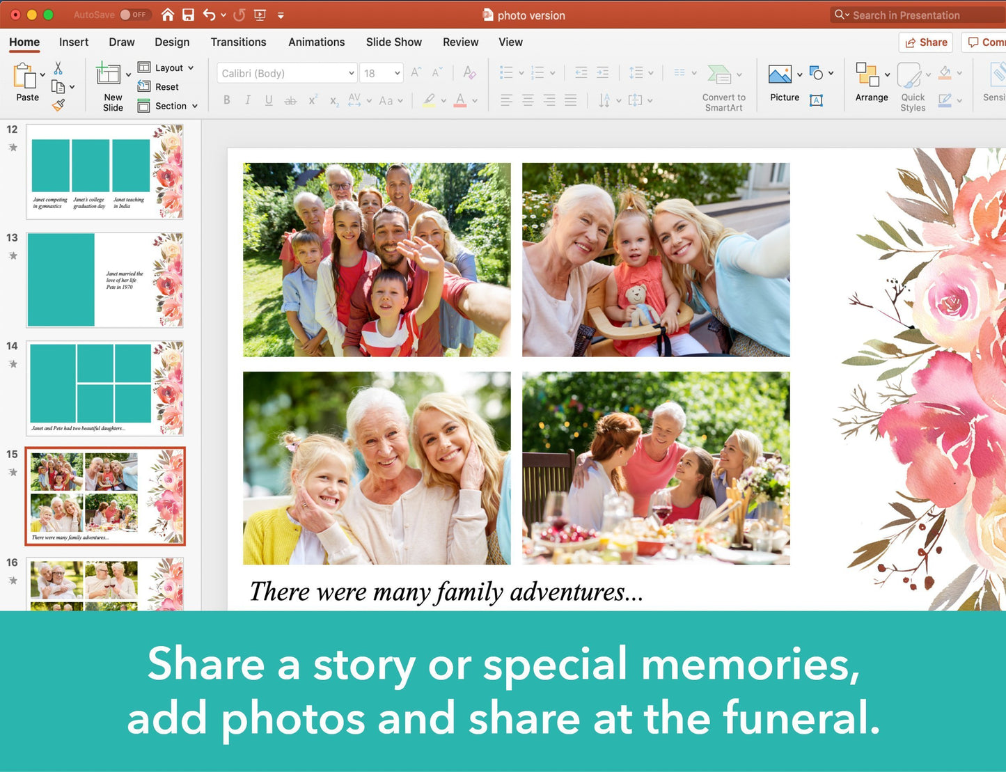 Spring Flowers Funeral Slide Show Template