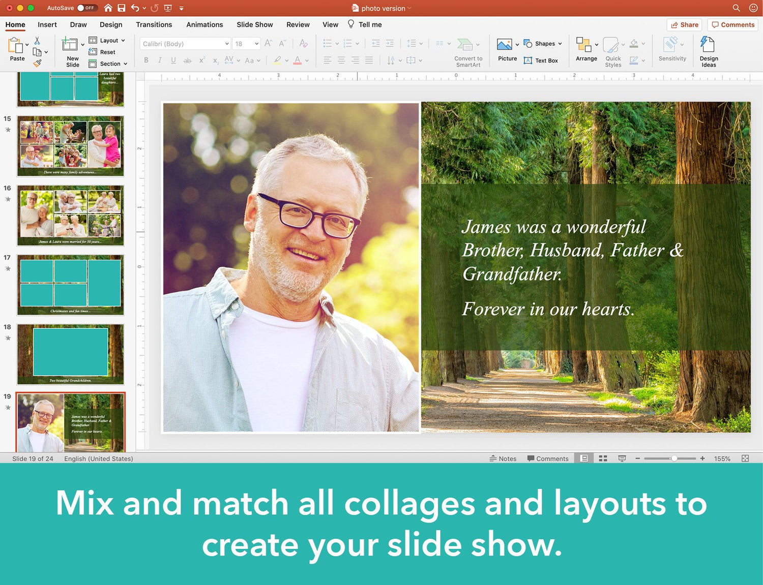 Woodland Funeral Slide Show Template
