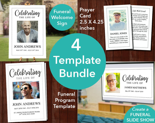 4 Page Classic Program + Sign, Slide Show & Prayer Card