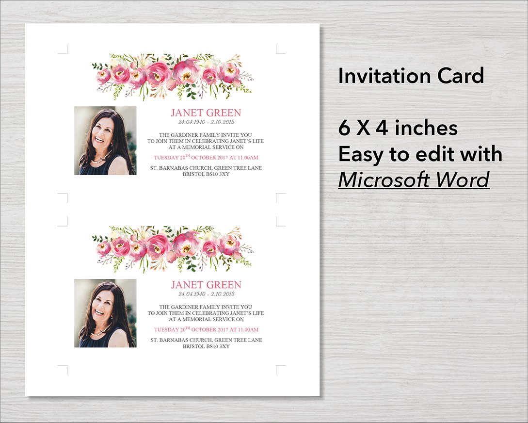 4 Page Floral Burst Program + Sign, Slide Show, Thank You & Invite