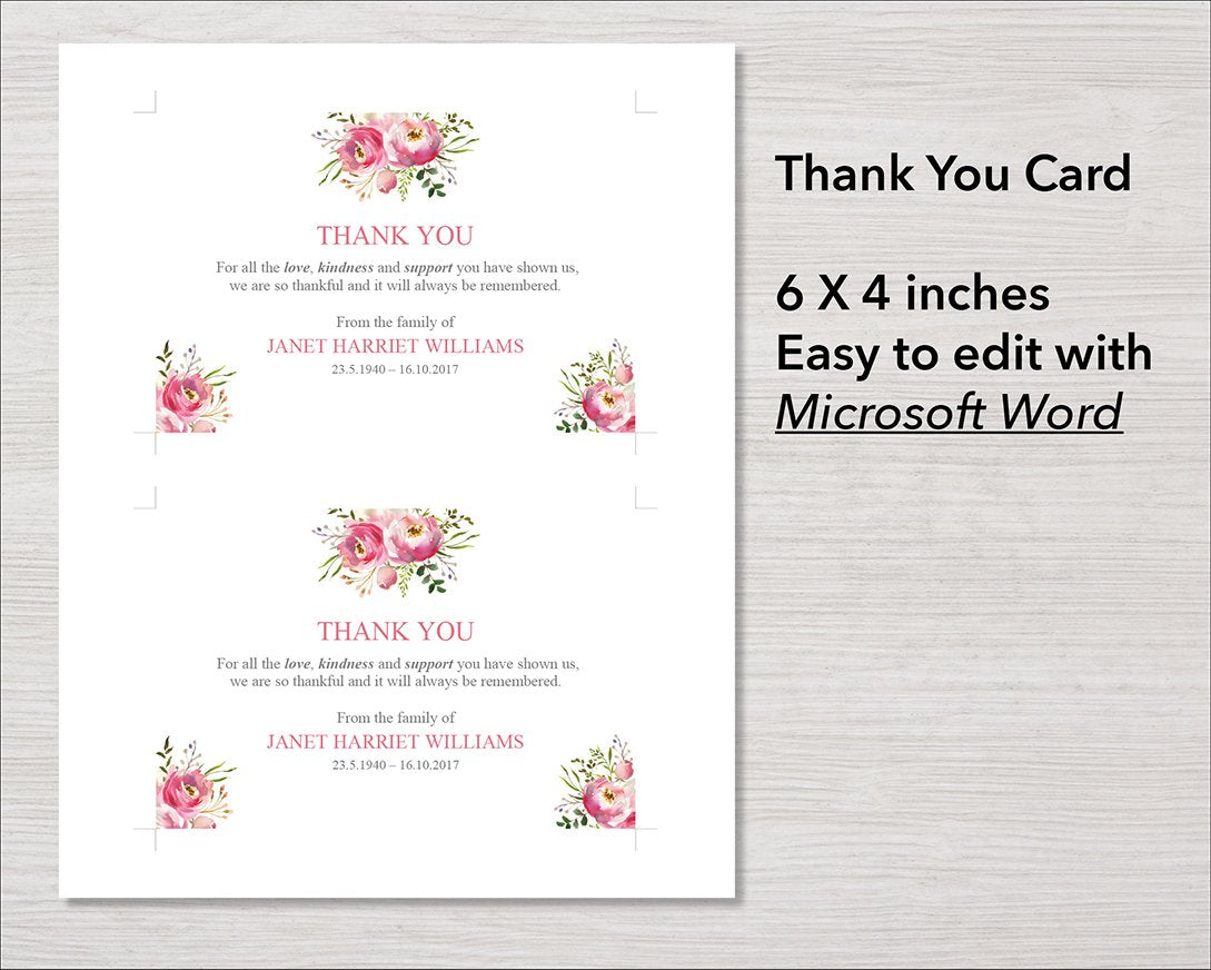 4 Page Floral Burst Program + Sign, Slide Show, Thank You & Invite