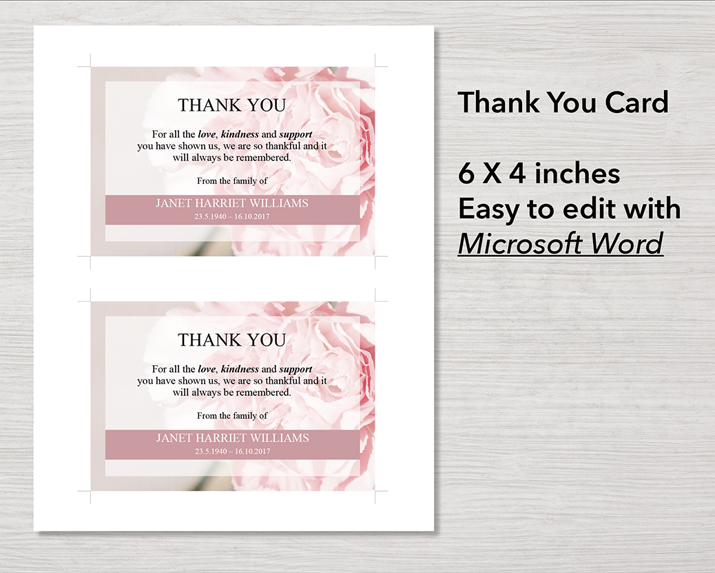 4 Page Pink Carnations Program + Sign, Slide Show, Thank You & Invite