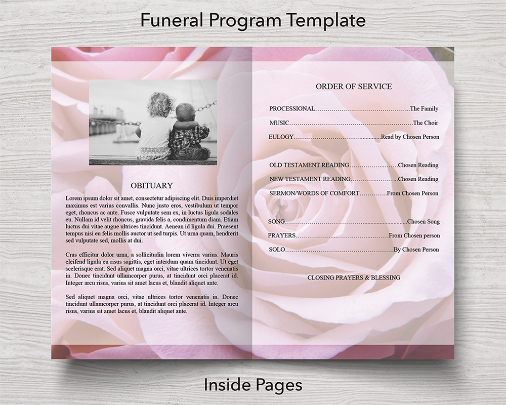 Rose Program Application Sample 4 Page Pink Rose Program + Sign, Slide Show, Thank You & Invite ...