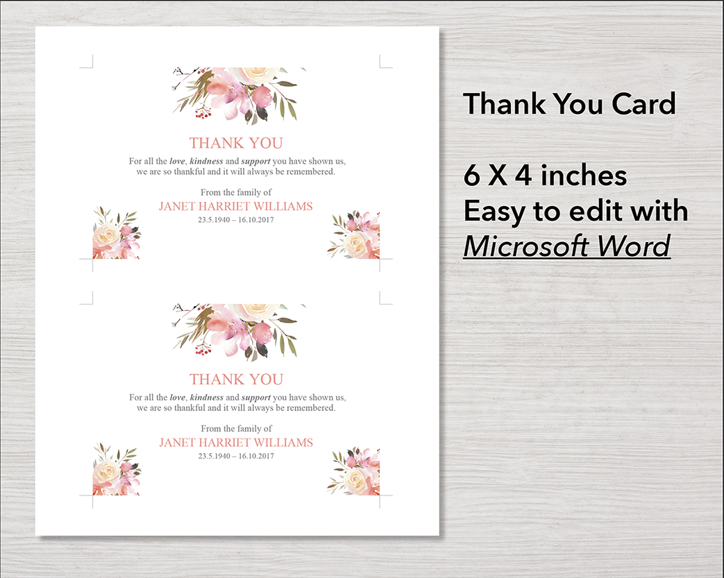 4 Page Spring Flowers Program + Sign, Slide Show, Thank You & Invite