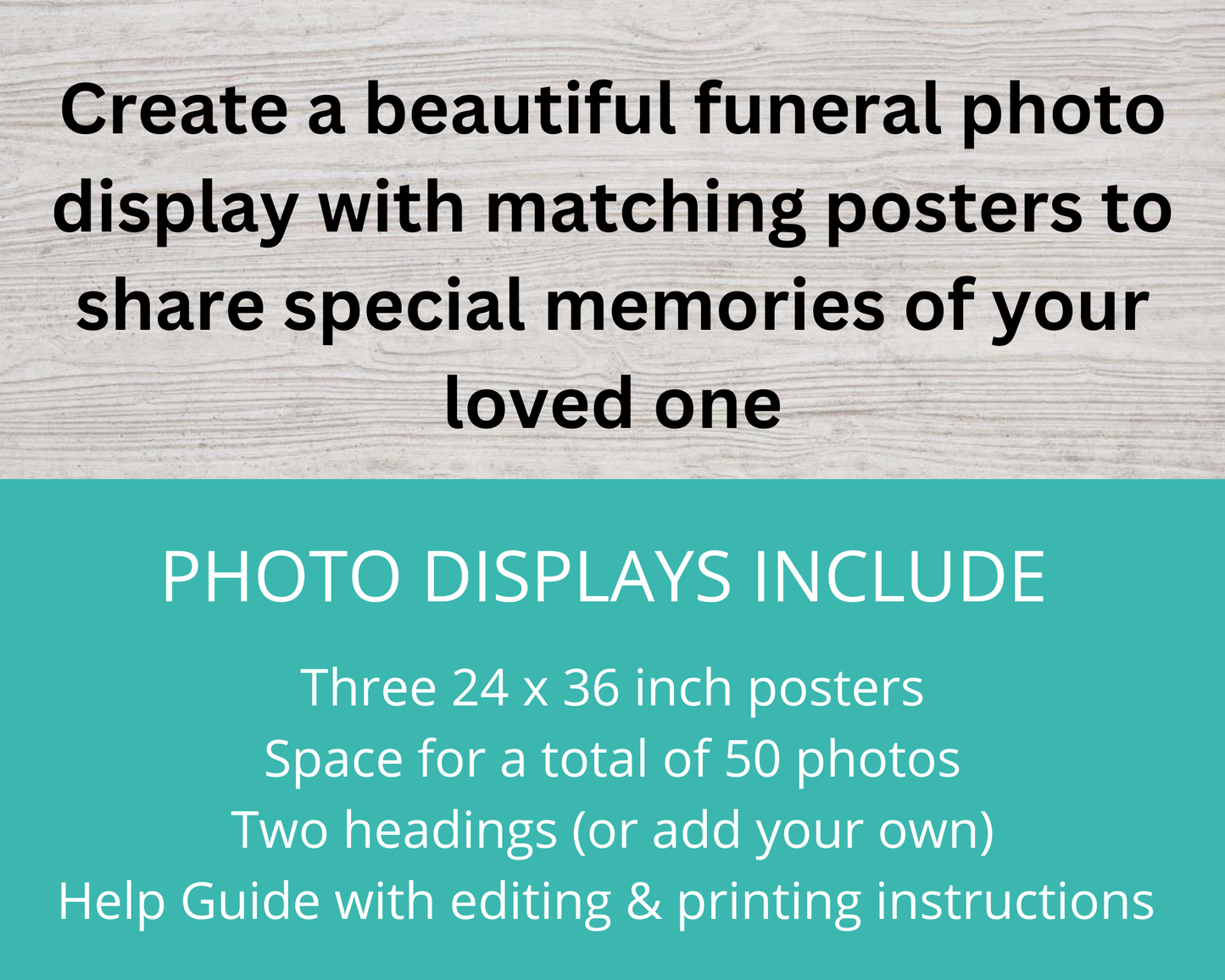Classic Blue Funeral Photo Display