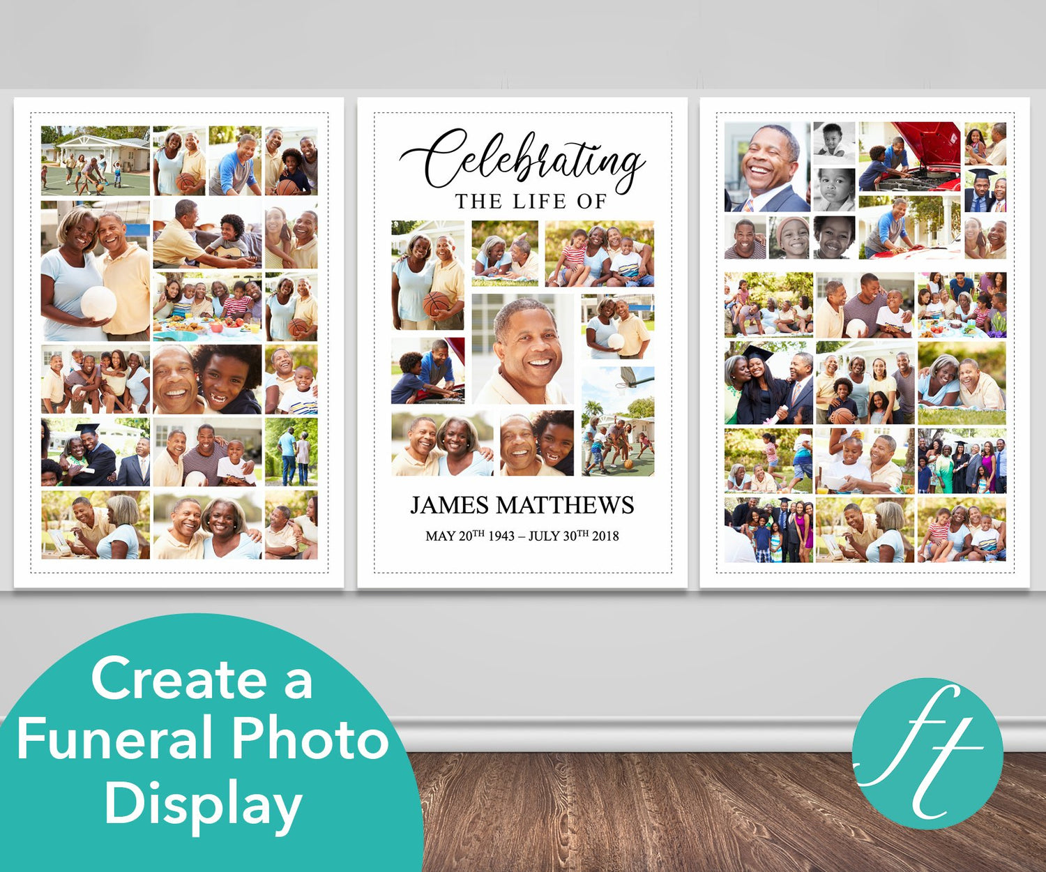Classic Funeral Photo Display