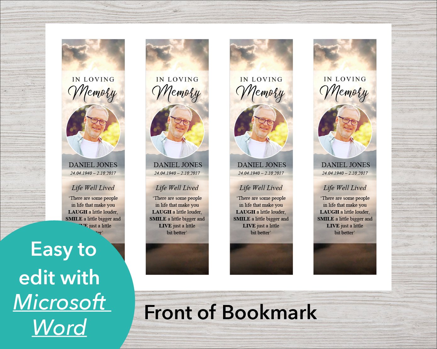 Mountain Funeral Welcome Sign + Slide Show, Bookmark, Share a Memory Sign & Cards