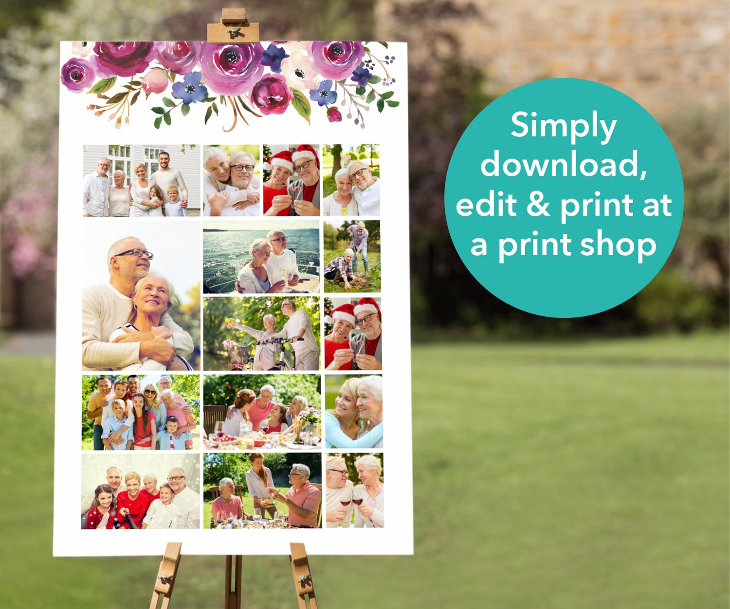 Purple Rose Funeral Memory Board | Easy to Edit Funeral Templates Purple Rose Funeral Memory Board | Easy to Edit Funeral Templates