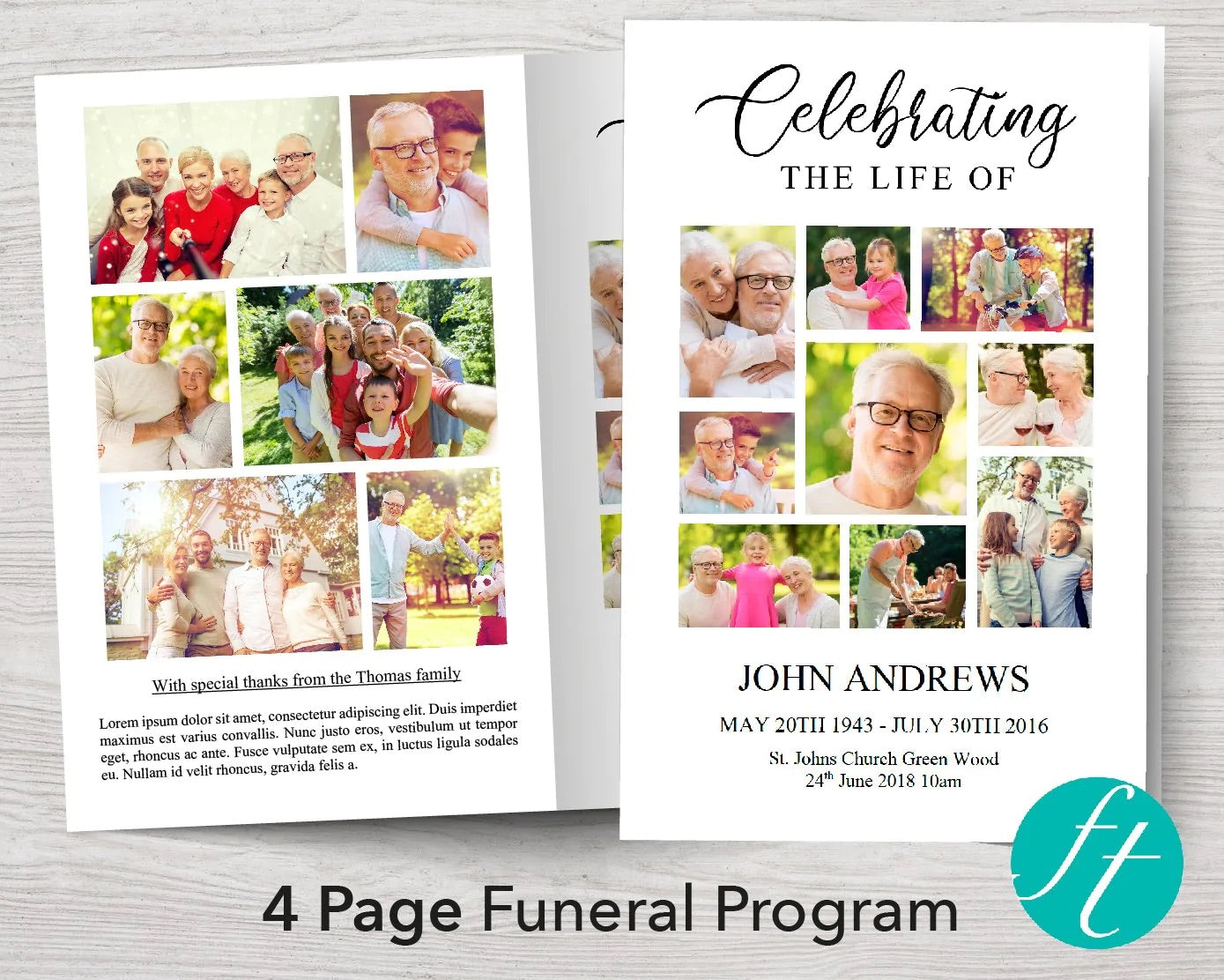 Top Ten 4-Page Funeral Programs