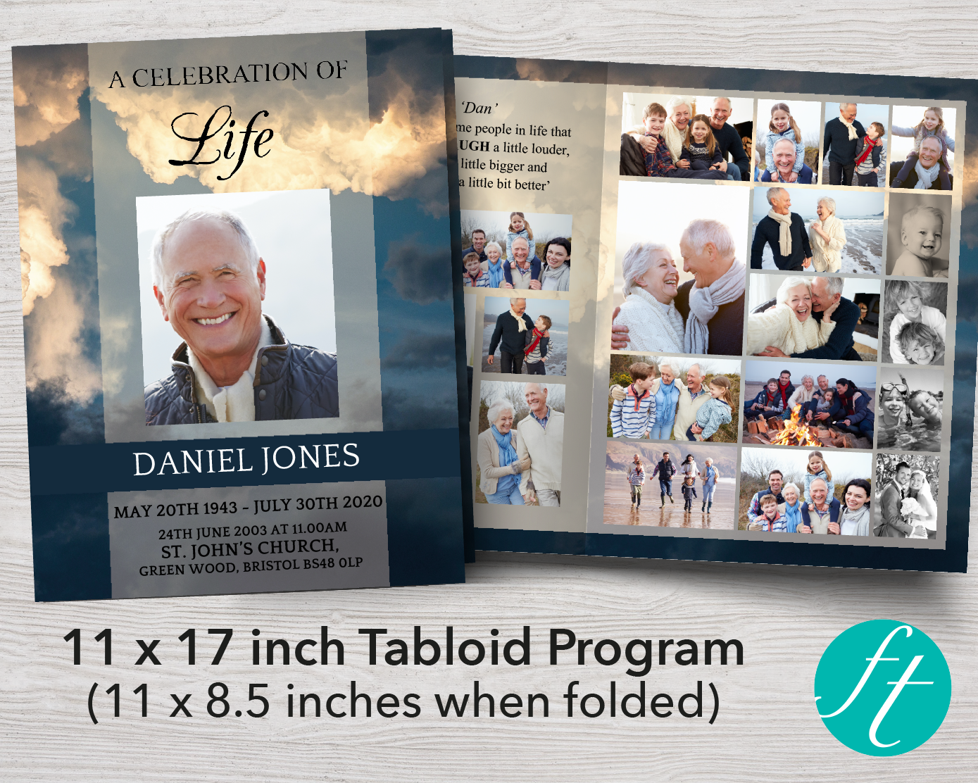 Top Ten 8-Page 11x17 Inch Funeral Program Templates (Commercial Licenses)