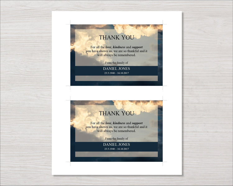 Funeral Thank You Card | Sky – Funeral Templates