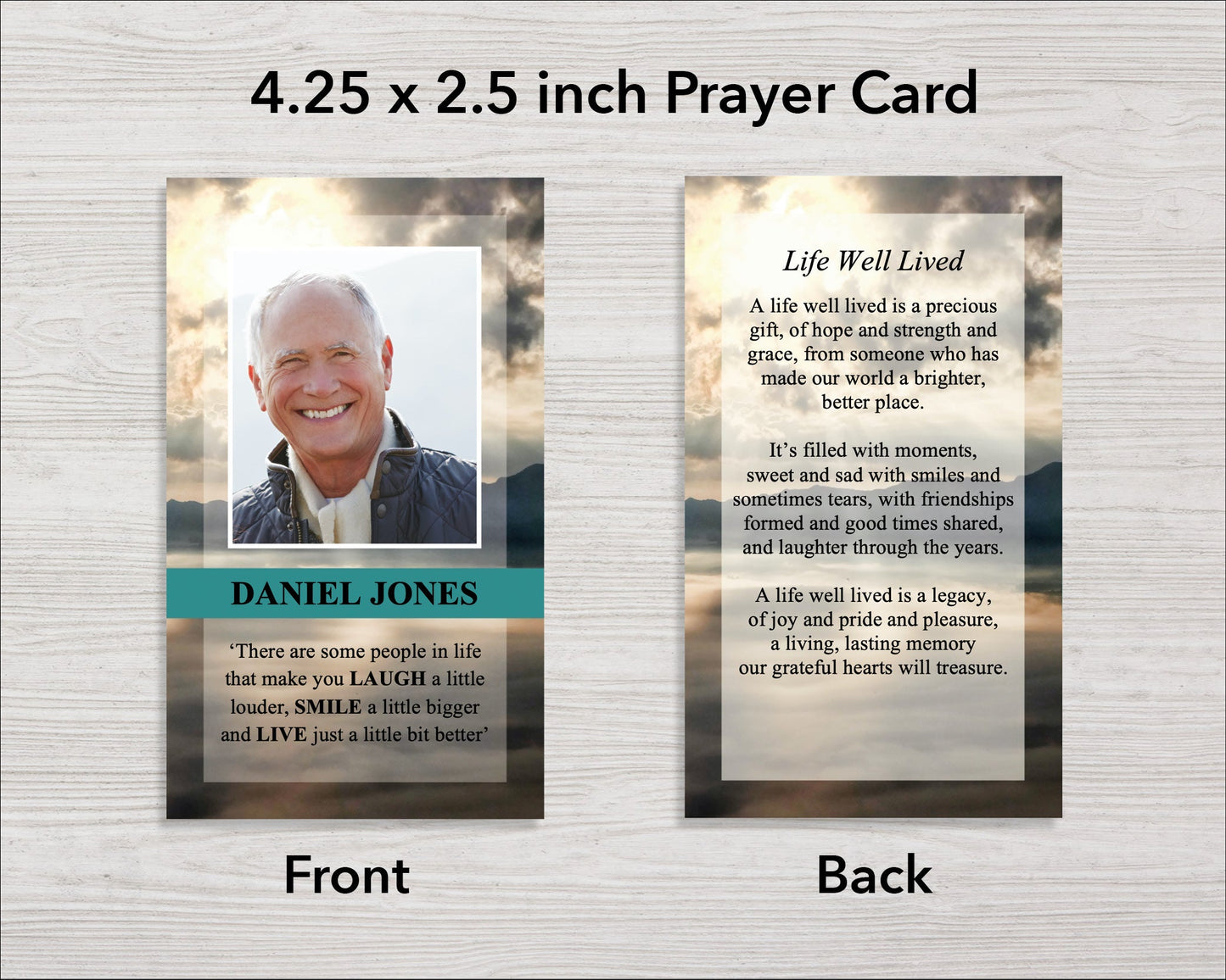 Mountain Top Funeral Prayer Card (4.25 x 2.5 inches)