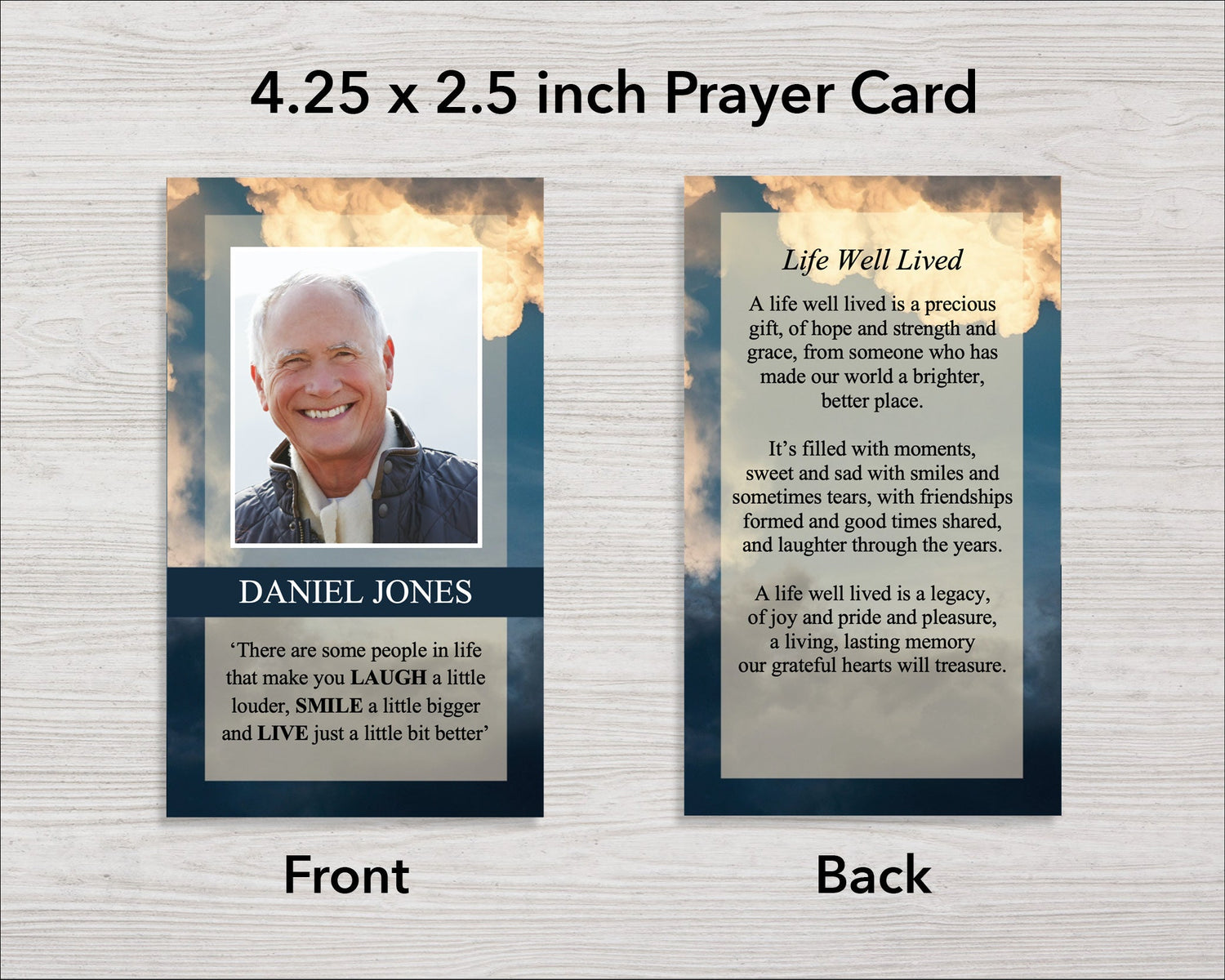 Sky Funeral Prayer Card (4.25 x 2.5 inches)